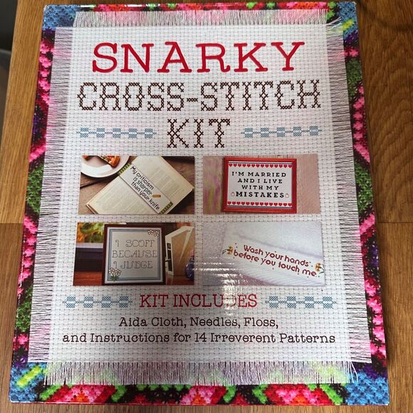 Snarky Cross Stitch Box Kit Gift Set 14 Patterns Projects Instructions New - Picture 1 of 5